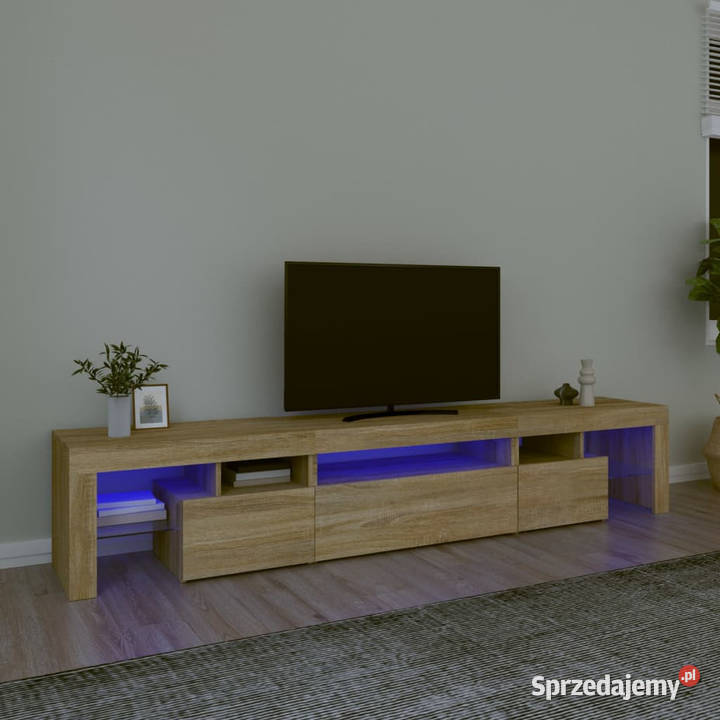Szafka pod TV z oświetleniem LED dąb sonoma RTV Warszawa sprzedam