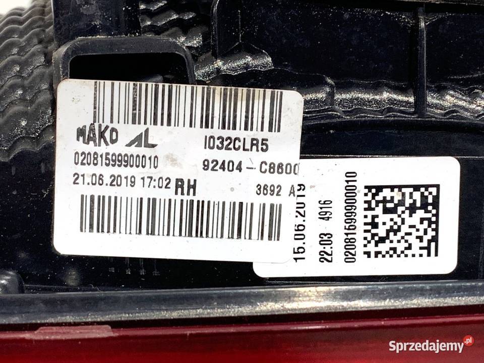 LAMPA TYŁ PRAWA WEWNĘTRZNA HYUNDAI i20 II