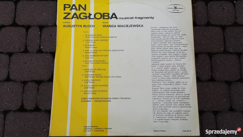Płyta winylowa Augustyn BlochPan Zagłoba Warszawa
