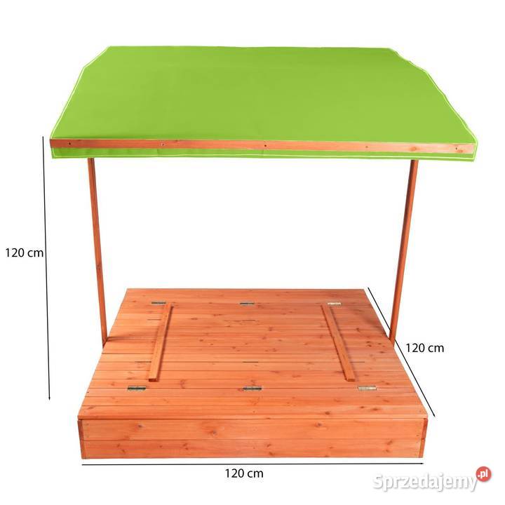 Drewniana piaskownica ogrodowa z daszkiem Poznań