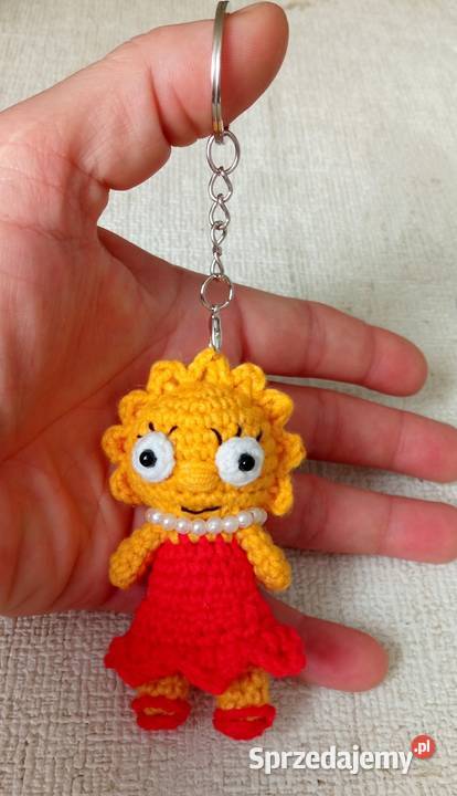 Lisa Simpson na szydełku brelok zawieszka Łask