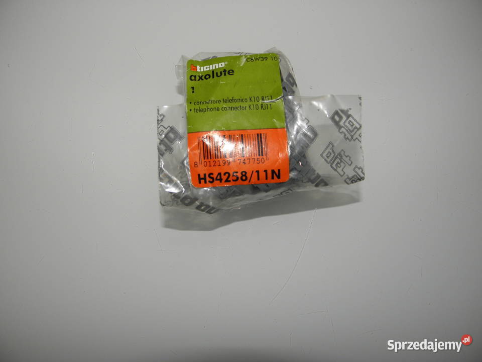 Bticino Axolute HS425811N gniazdo RJ11 ANTRACYT