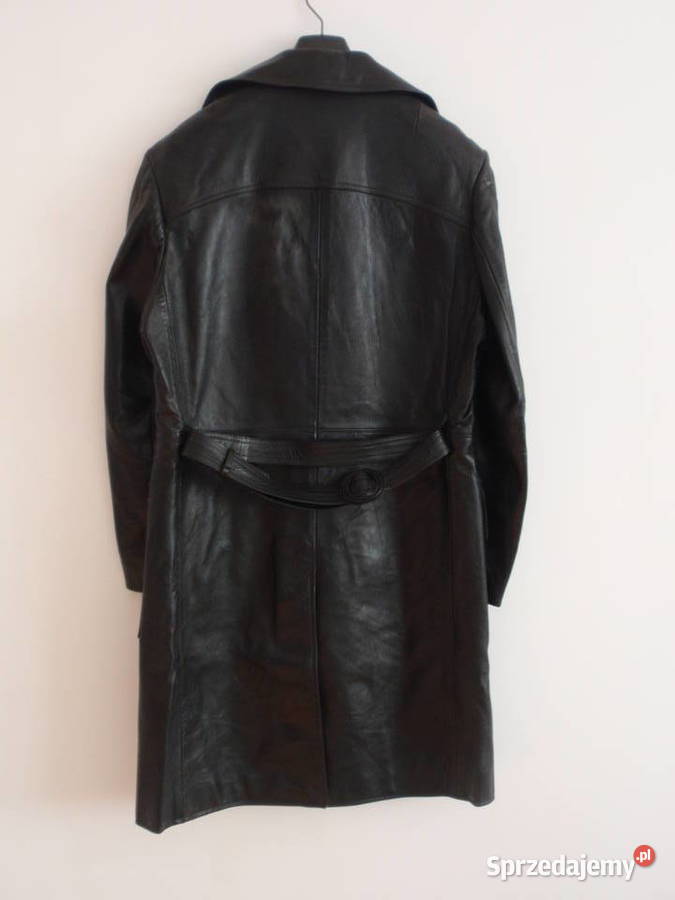 Płaszcz ze skóry skórzany skóra czarny L XL