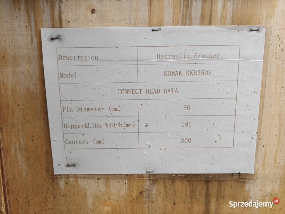 Nowy nieużywany Młot hydrauliczny Komak KKB350S świętokrzyskie Ostrowiec Świętokrzyski