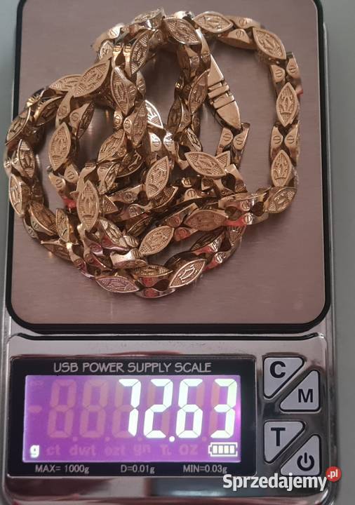 Nowy złoty łańcuszek Cartier pr585 60 złoto Białystok