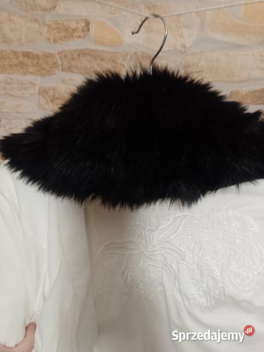 Ekskluzywny czarny futrzany kołnierz z Londynu Dla kobiet Kraków