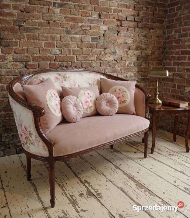 Stylowa sofa medalion ludwikowska vintage retro Goleniów