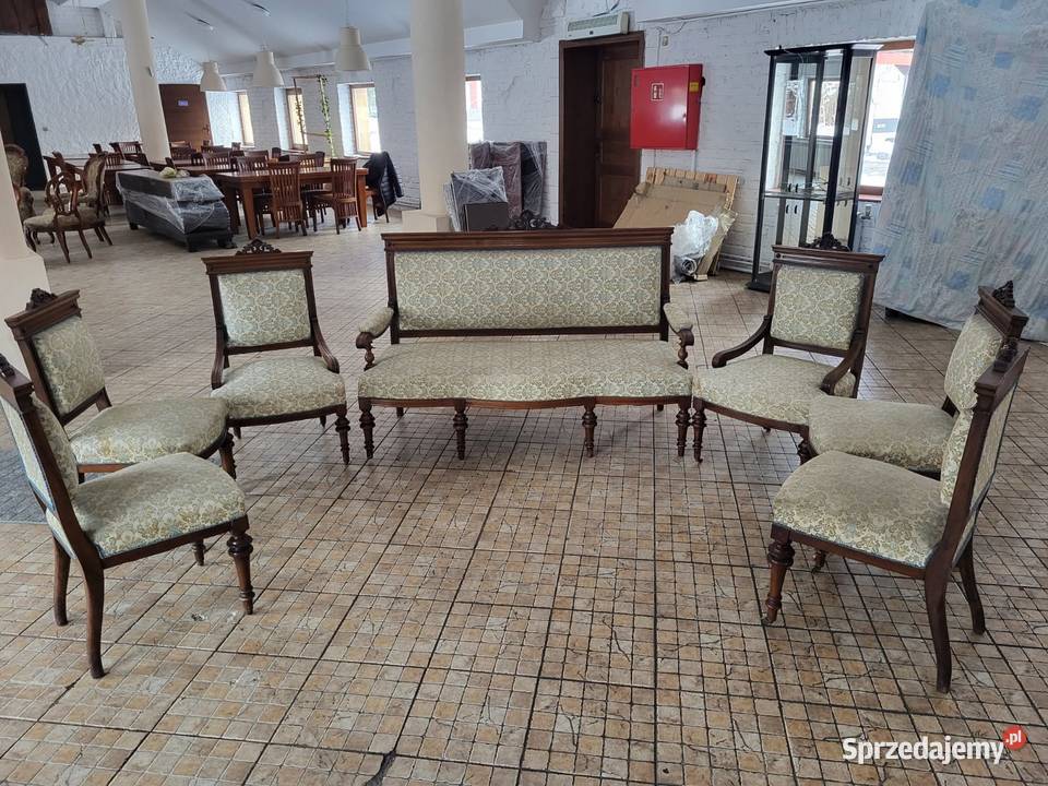 Zestaw sofa 2 fotele 4 krzesła piękny antyczny Rybnik sprzedam