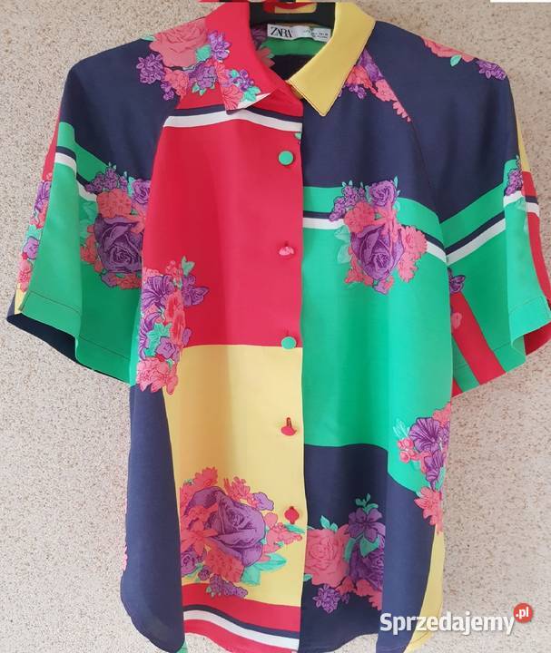 ZARA bluzka flower koszula Vintage Retro Kielce