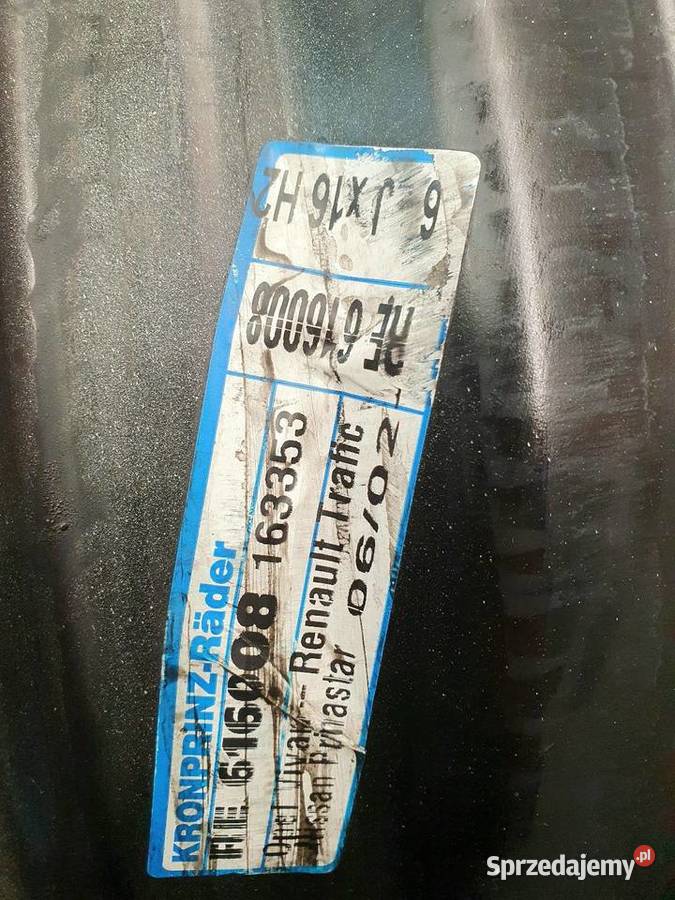 Felgi stalowe 4 Opel Vivaro nissan primaster Kluczbork