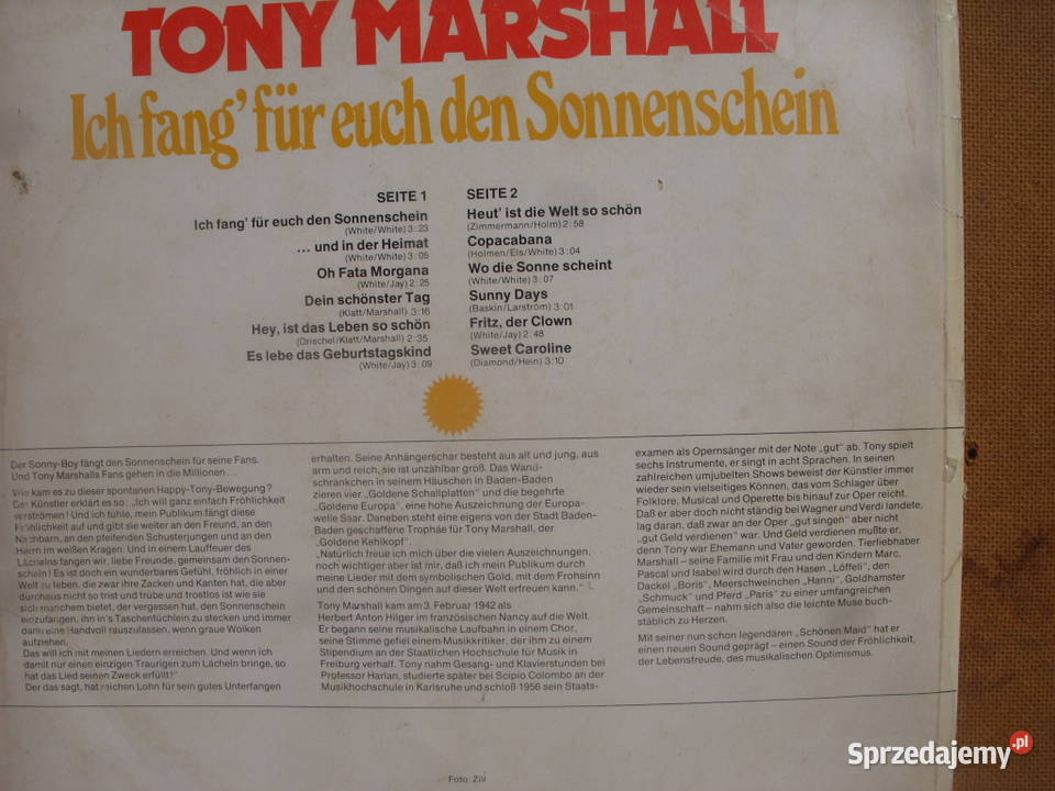 Plyty gramofonowe LP Tony Marschal 2 Wołów