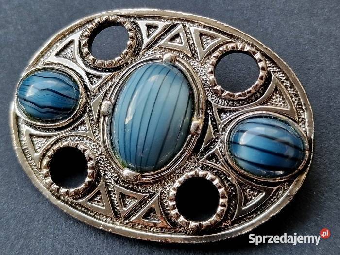 BROSZA ART DECO ZE SZKŁEM ARTYSTYCZNYM Biżuteria dla Pań Częstochowa