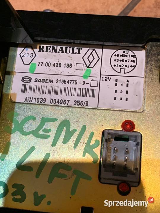 Wyświetlacz Renault Scenik Lift 7700438136 03r Margonin
