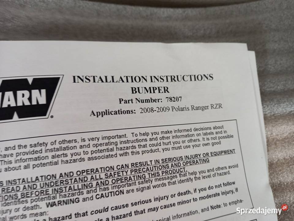 Nowy bumper zderzak Warn Polaris Ranger RZR Suwałki sprzedam
