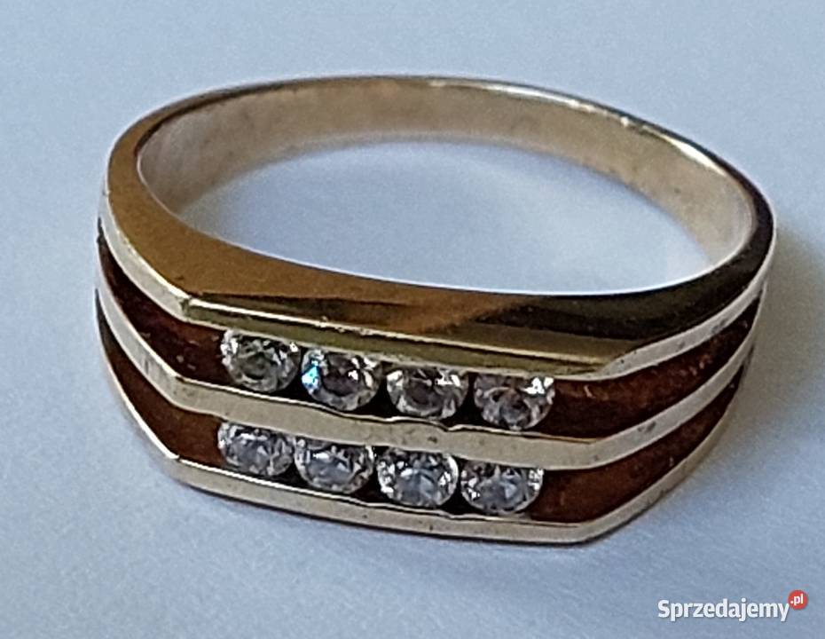 Pierścionek Damski Żółte Złoto 585 14k Cyrkonie złote Pierścionki Grodzisk Mazowiecki