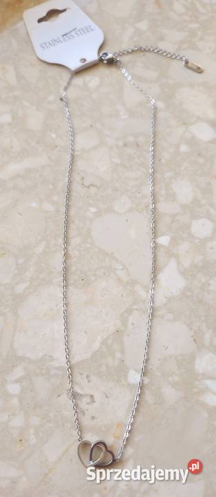 Nowy wisiorek łańcuszek z sercami stal Gdańsk