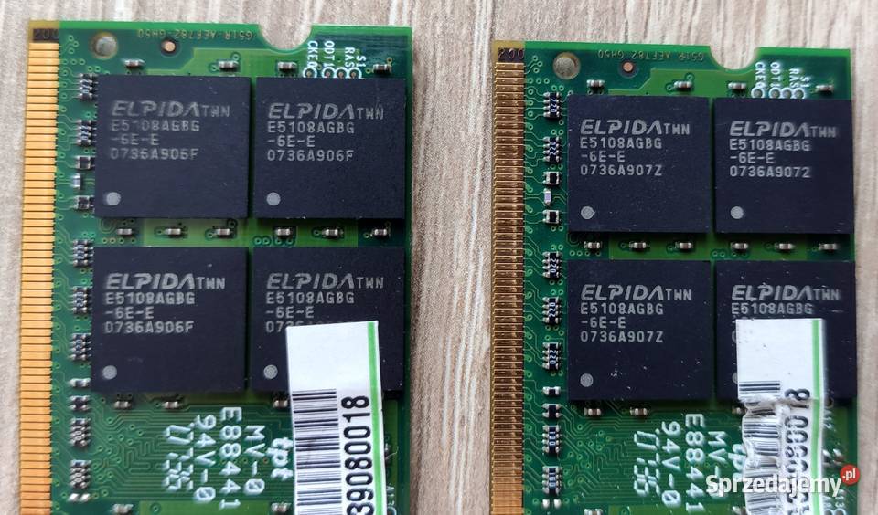 Pamięć RAM Elpida 04G001617652 GDDR2667 1GB DDR2