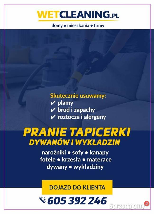 Pranie ekstrakcyjne u klienta w domu z