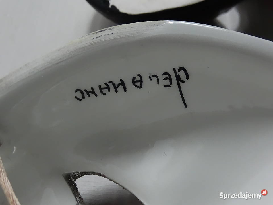 Zestaw ceramicznych masek weneckich ozdoba Biłgoraj