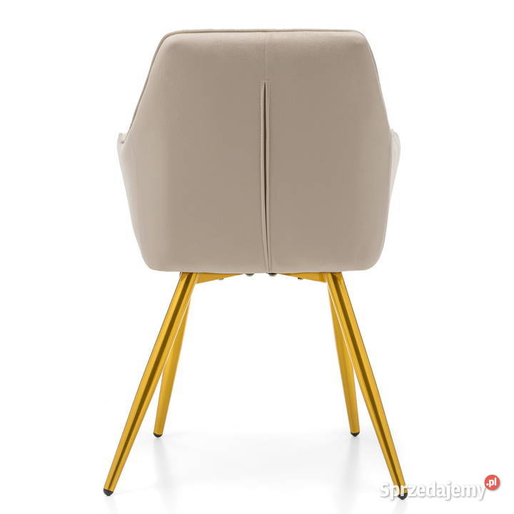 Beżowe Krzesło Passo Złote Nogi Wysyłka 24H Tarchały Małe sprzedam
