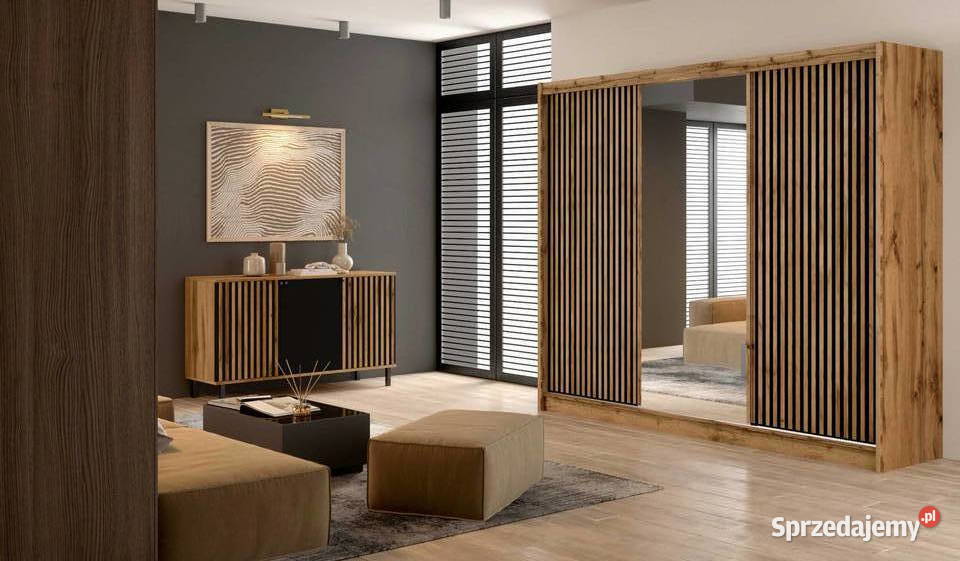 Szafa przesuwna London 250x215x61 lamele lustro Wieruszów