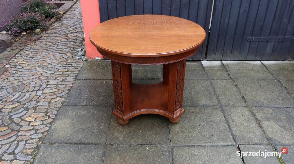 Unikatowy Okrągły Stół Stolik Jadalniany Kawowy Ziębice