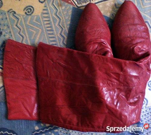 Kozaki skórzane Sarah Karen czerwone Inna marka Łódź