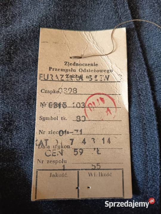 Furażerkaorzeł wyszywany nicią Poznań