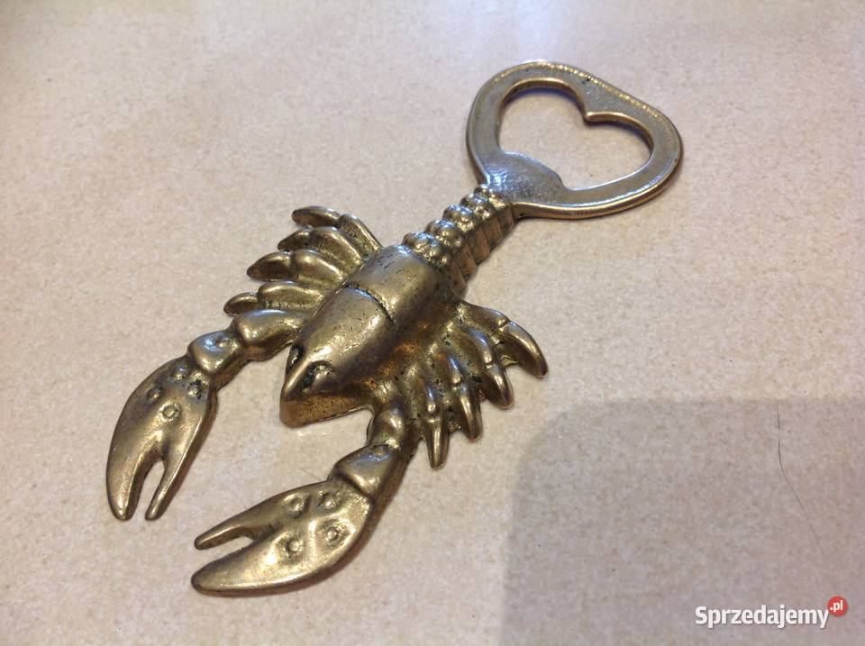 Stary Otwieracz Mosiężny Rak sygnowany Pozostałe Nowa Sól