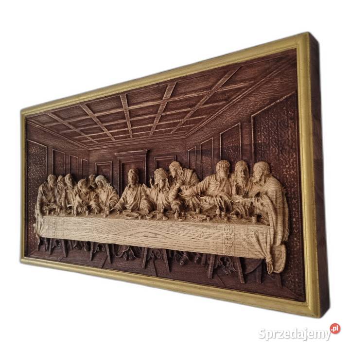 Rzeźba Drewniana Ostatnia Wieczerza Obraz Dekoracje i ozdoby Malechowo