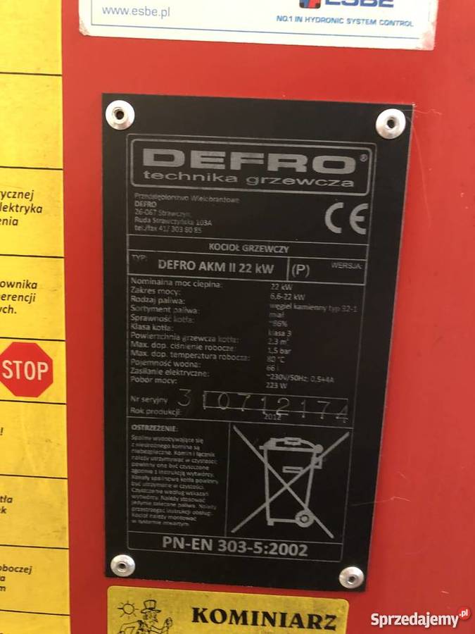 Sprzedam piec węglowy DEFRO AKM II 22 Chylice