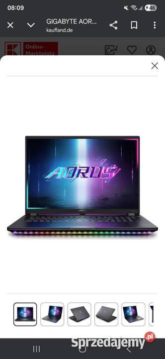 Laptop Gamingowy AORUS MASTER 18 Karta graficzna Pozostałe Komputery i Akcesoria