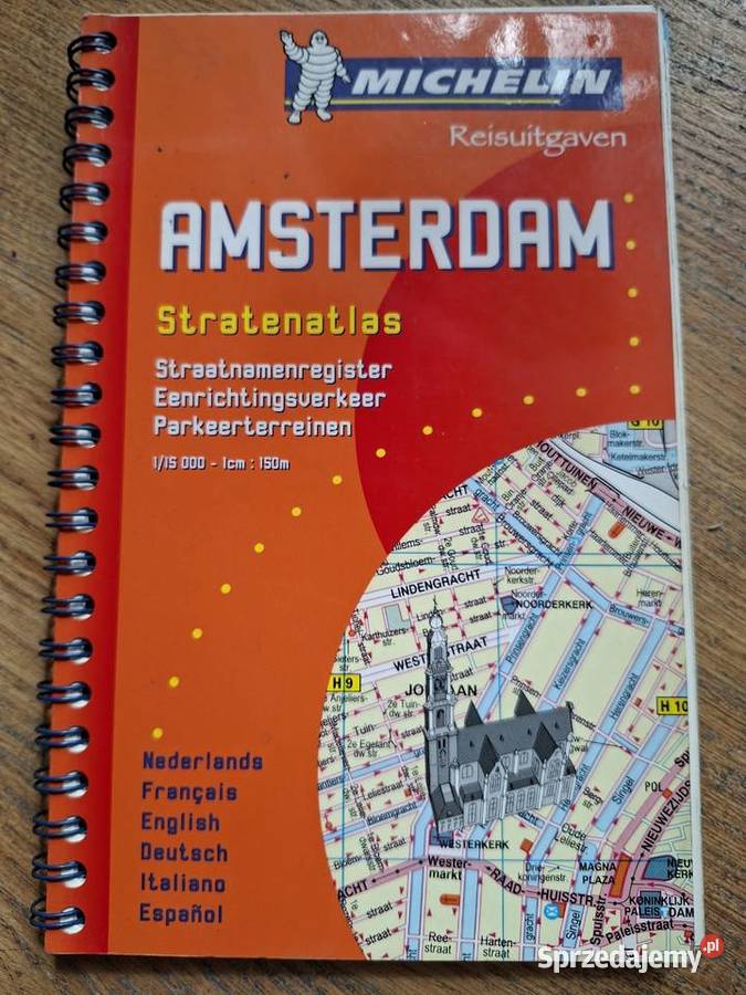 Amsterdam Michelin 1 15 000 wyd w 6 językach plan miasta Mapy i przewodniki Kraków