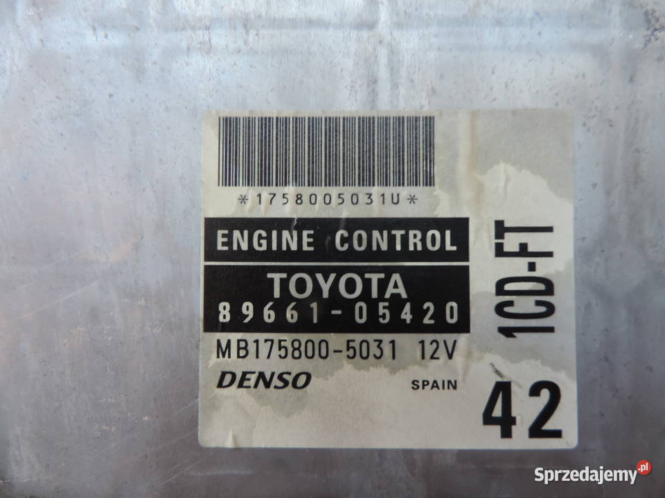 Sterownik Silnika MB1758005031 Toyota AVENSIS Układ elektryczny Nowy Sącz