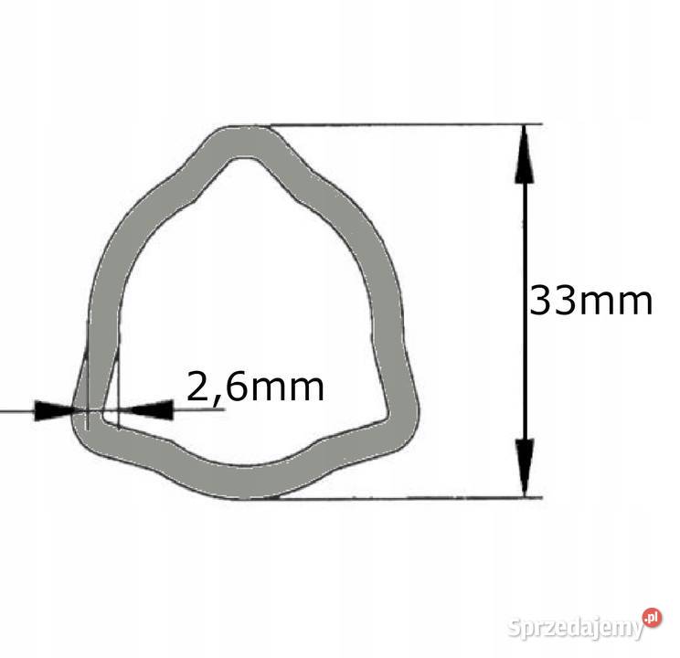 Rura wału WOM profilowana trójkąt 33x26mm 1m Rolnictwo Kamionna