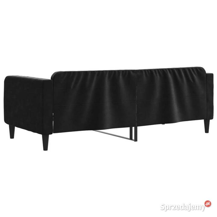 Sofa z funkcją spania czarna obita aksamitem 75cm Warszawa sprzedam