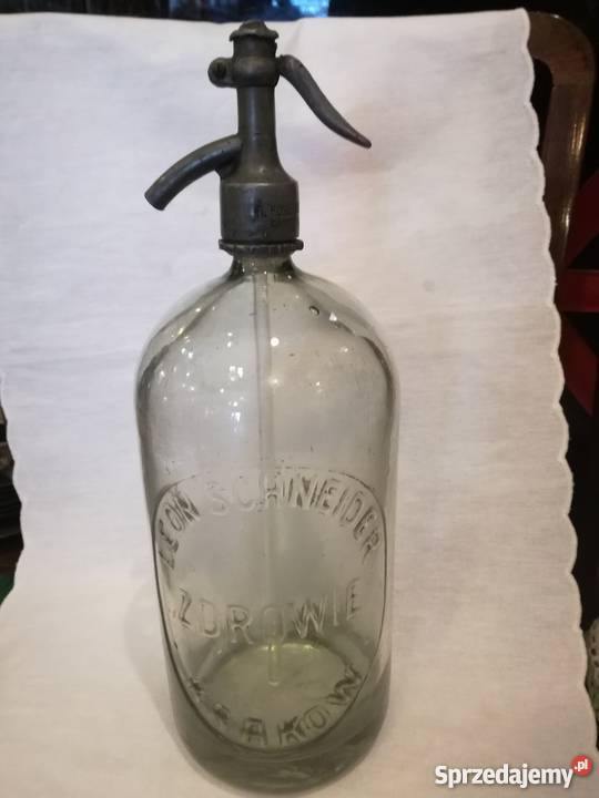 ZABYTKOWY SZKLANY SYFON FABRYKA WODY SODOWEJ małopolskie Kraków