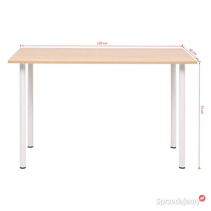 Stół jadalniany 120 x 60 x 73 dębowy i biały Warszawa