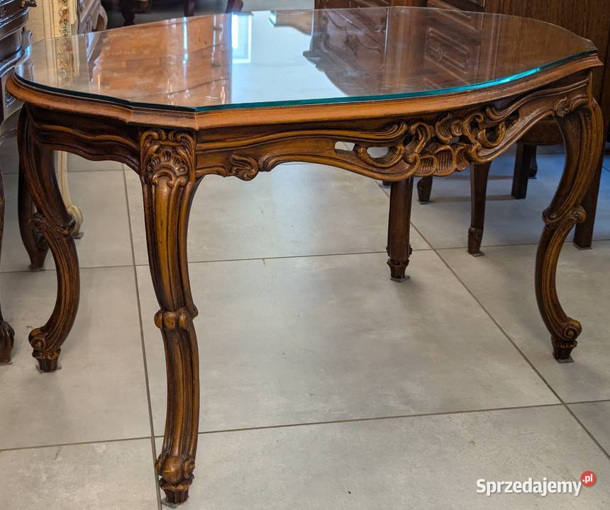 Piękny stolik ludwikowski orzech sklep Dąbrowa