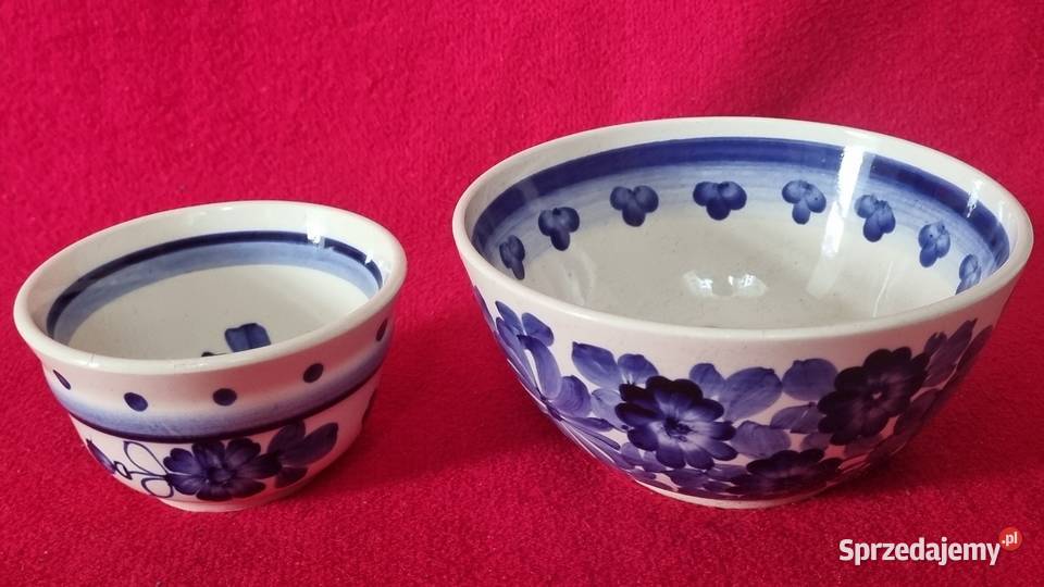 Duża i mała miseczka fajansowa z Włocławka mazowieckie Warszawa