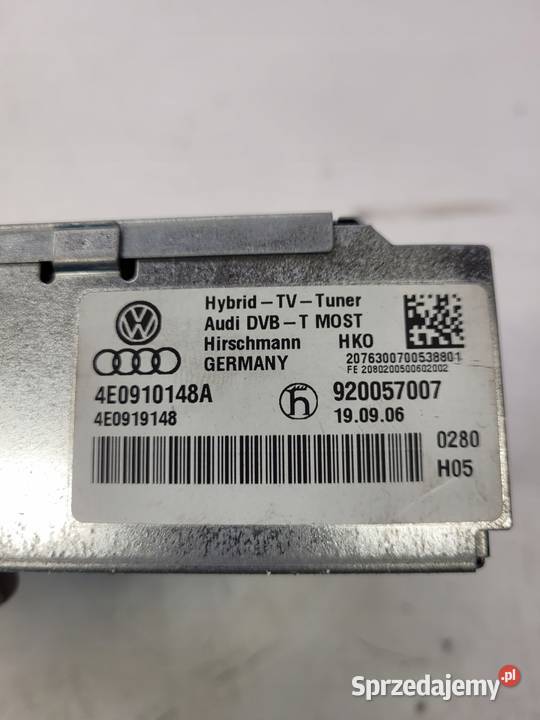 TUNER TV DVBT HYBRID AUDI A8 D3 Q7 4L 4E0910148A śląskie Przystajń