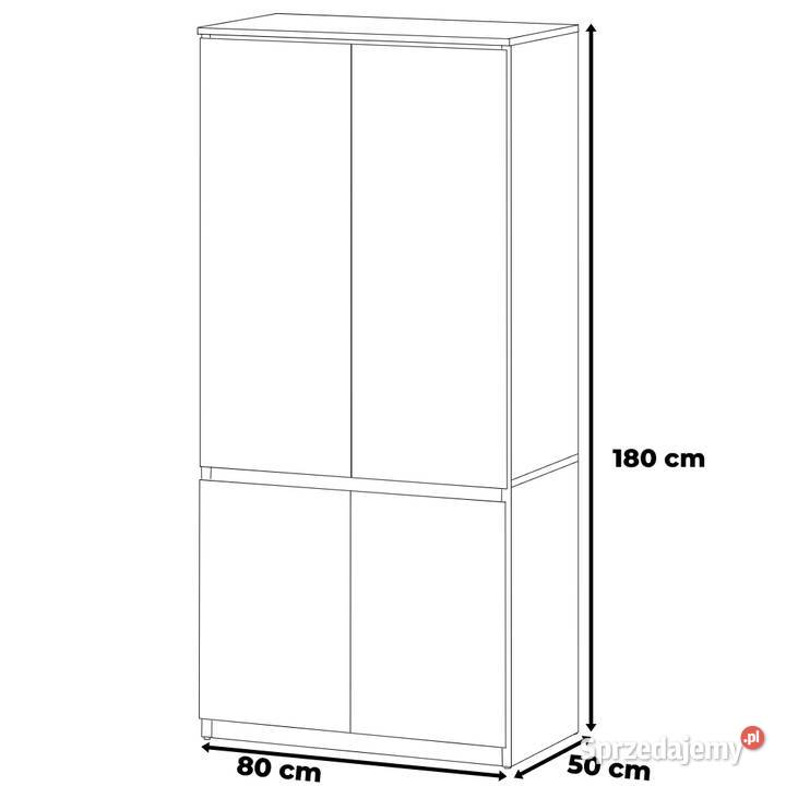 Szafa Garderoba Z Półkami Drążkiem Nowoczesna 80 180cm