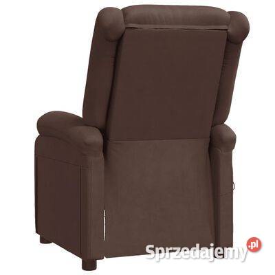 vidaXL Fotel masujący brązowy sztuczna sprzedam