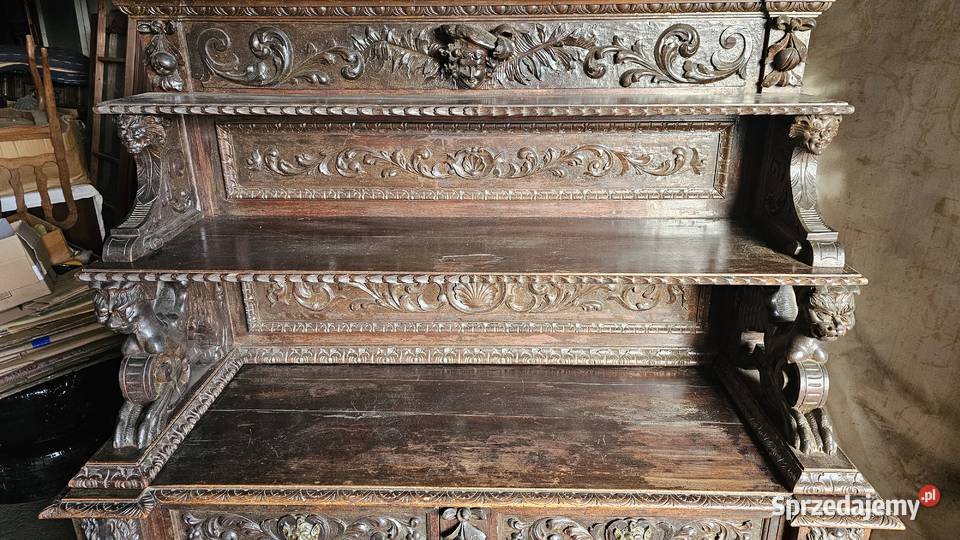 Pałacowy kredens pomocnik neorenesansowy XIXw dolnośląskie Wałbrzych sprzedam