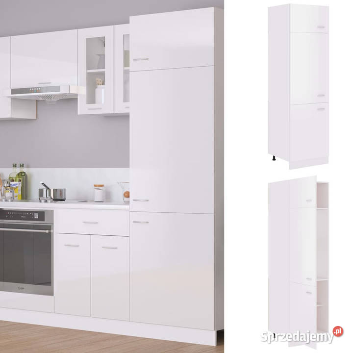 Szafka na lodówkę wysoki połysk biała 60x57x207 Szafki Warszawa sprzedam