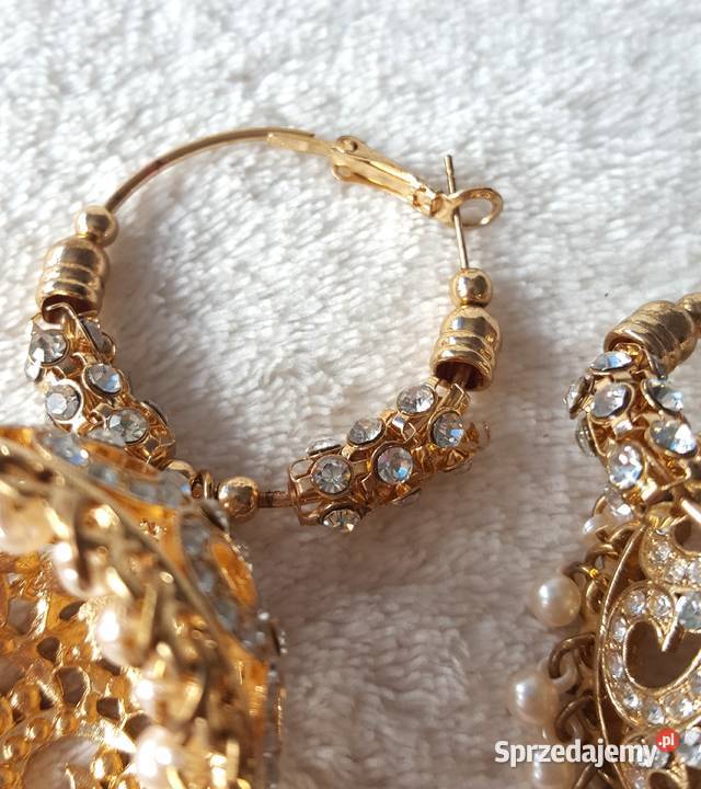 Złote kolczyki indyjskie orient duże jhumki Szczecin