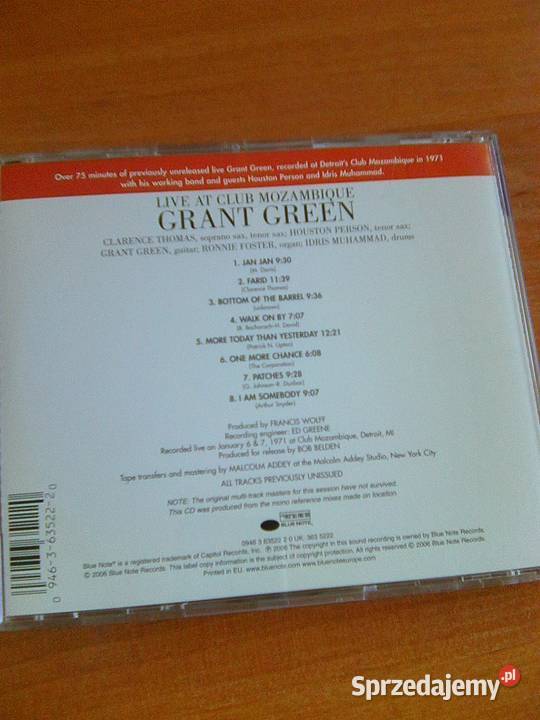 Grant Green Live At Club Mozambique CD 1 płyta Warszawa