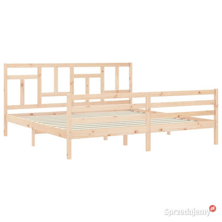 Rama łóżka z wezgłowiem lite drewno 200x200 100cm Warszawa