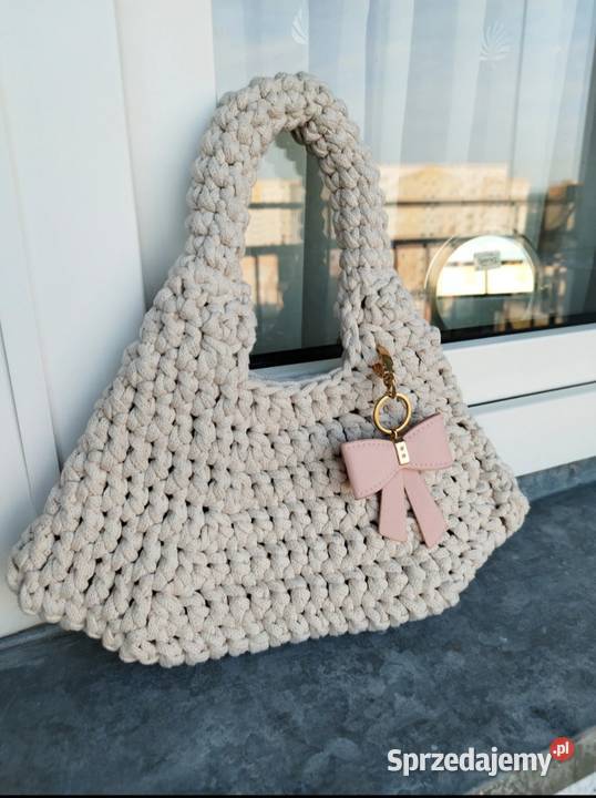 Torebka Trapez crochet ręcznie robiona z Dla kobiet Moda i Styl Piotrków Trybunalski
