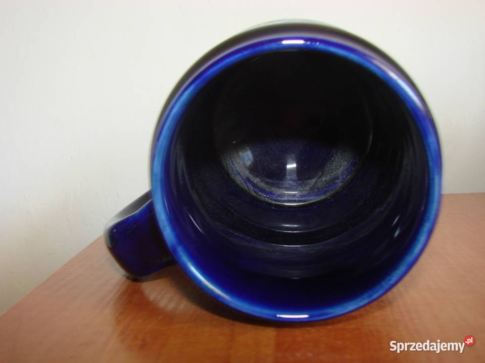 Tułowice kobaltowy kufel z żaglowcem pomorskie Pruszcz Gdański